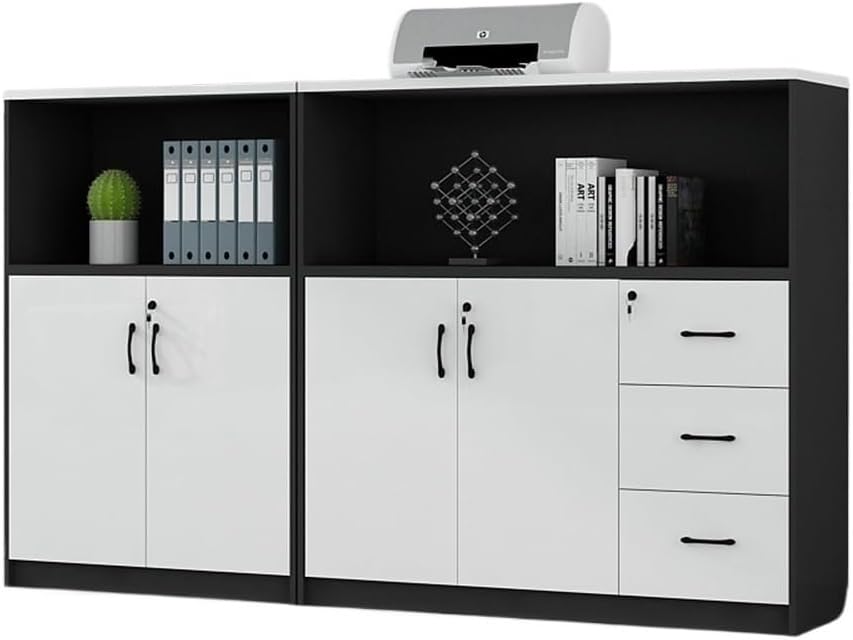 ホワイトキャビネット 3段 仕切り付き ホワイトキャビネット 3段 仕切り付き オフィス用キャビネット 鍵付き